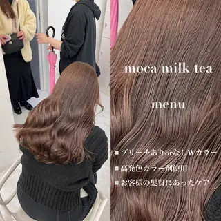 ロング メンズ 艶感ミルクティー🤍 色落ち綺麗🤍ともやのヘアスタイル