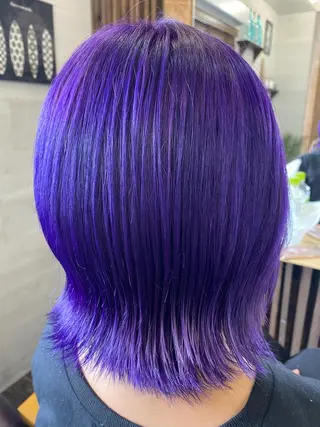 ミディアム カラー ブリーチ毛対応酸性 ストレート🌈サキのヘアスタイル