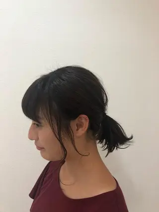 セミロング カラー パーマ ヘアアレンジ パーマスタイル🔅 sayacaのヘアスタイル