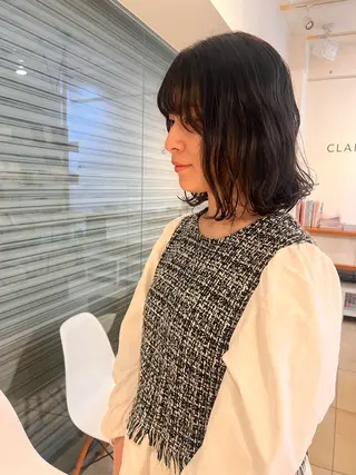 ショート パーマ リリカ🐈‍⬛ブリー チカラー/上永谷のヘアスタイル