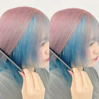 ミディアム カラー ハイトーン🎀 暖色系カラー🎀愛美のヘアスタイル