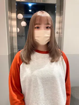 セミロング カラー ヘアアレンジ satsuki 暖色・ブラウンカラーのヘアスタイル