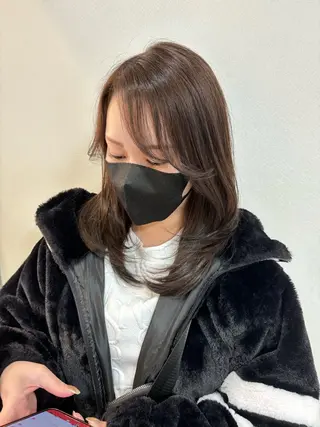 セミロング 札幌パーマ 髪質改善/後藤海音のヘアスタイル