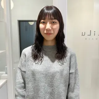 セミロング カラー パーマ お洒落パーマ/ 艶カラー/michiのヘアスタイル