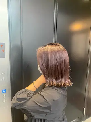 ミディアム カラー パーマ ヘアアレンジ re naのヘアスタイル