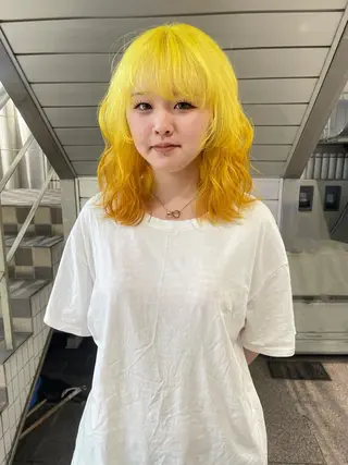 ミディアム カラー カットモデル/ ハイトーン/ゆうあのヘアスタイル