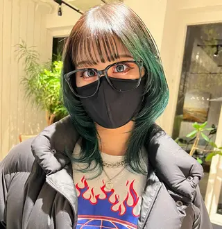 ミディアム 【ロングウルフカット 姫カット】伊藤裕哉のヘアスタイル