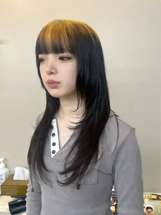 ロング ✩.*Aise⟡.· 艶カラー🐈‍⬛🩶のヘアスタイル