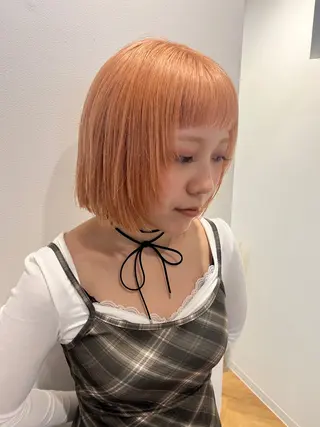 ショート カラー 栄/ミルクティー/ ベージュ/リホナ🧸のヘアスタイル