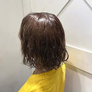 ミディアム パーマ 横浜パーマ🌐 暖色カラー🍒もえかのヘアスタイル