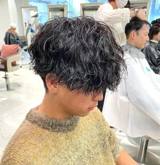 ショート パーマ メンズ 【メンズ特化】 池田大成✂︎のヘアスタイル