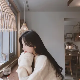 ロング カラー 韓国風暗髪ヘア🤍 🫧MIREIのヘアスタイル