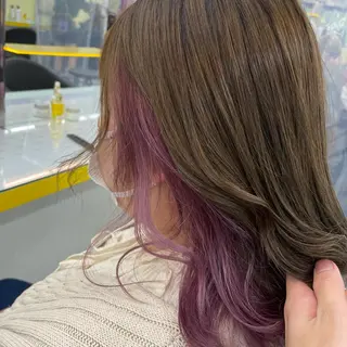 ロング カラー ヘアアレンジ ☁️縮毛矯正✖️ 透明感☁️りくのヘアスタイル