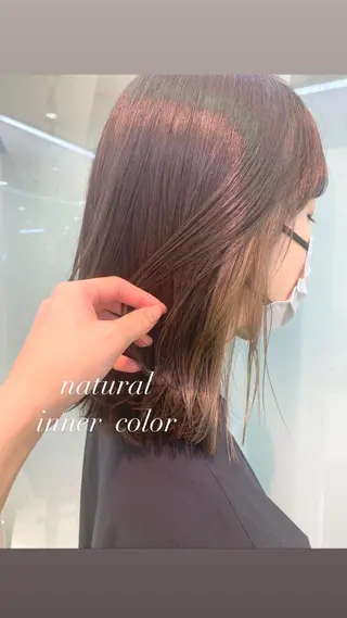 ミディアム カラー 似合わせカラー/艶 髪質改善/ヨシザキのヘアスタイル