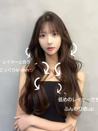 ロング カラー 宮本 優のヘアスタイル