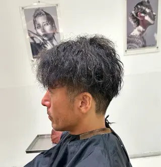 パーマ メンズ ユージ ✂︎ パーマ＆ハイトーンのヘアスタイル