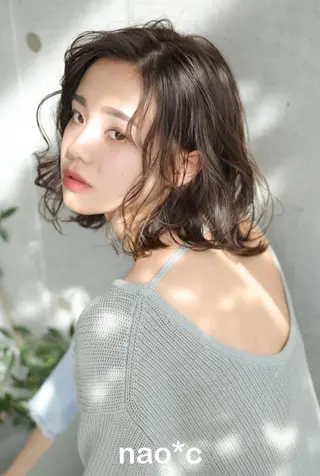 パーマ ミディアム 髪質改善✨縮毛矯正 美髪担当・大西真奈のヘアスタイル