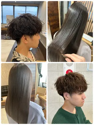 ロング カラー パーマ メンズ 宮之本峻也/メンズ パーマ/透明感カラーのヘアスタイル