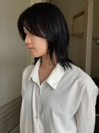 ミディアム 垢抜け/レイヤー/ ハイトーン/アスナのヘアスタイル