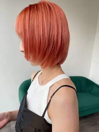 ミディアム カラー 艶カラー🌙縮毛矯正 /ボブ【Reina】のヘアスタイル