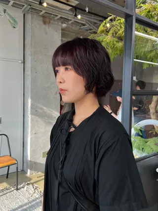 ショート カラー パーマ era所属・azumi/ボブ/暖 色/オリーブ/縮毛のヘアスタイル