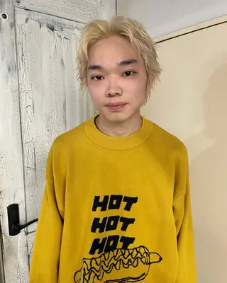 ショート カラー メンズ カットモデル/ ハイトーン/ゆうあのヘアスタイル