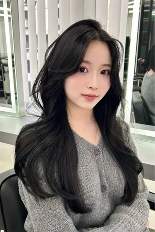 ロング カラー LANDS所属・nanaka 🤍韓国ワンホンヘアのヘアスタイル