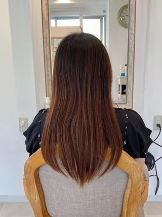 ロング カラー ブリーチなし✨艶髪 カラー𓃲YAGIのヘアスタイル