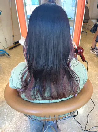 セミロング カラー うしだ かおるのヘアスタイル