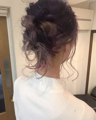 ミディアム ヘアアレンジ Click所属・クニモトハルナ ボブ/柔らかカラーのヘアスタイル