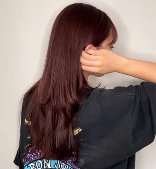 ロング カラー 韓国ナチュラル・ ベージュ/落合夏希のヘアスタイル