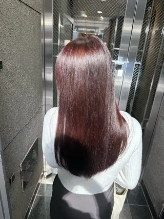 ロング カラー 小顔カット✨ 透明感カラーのヘアスタイル