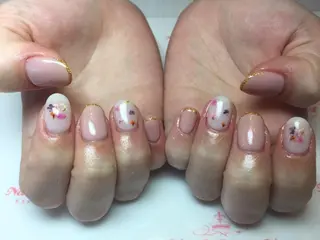 ネイル ネイルリボン 受付スタッフのネイルデザイン