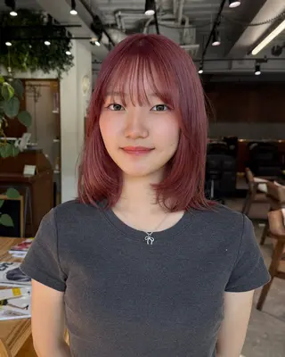 ミディアム おしゃれボブ/暖色 カラー🧶いろはのヘアスタイル