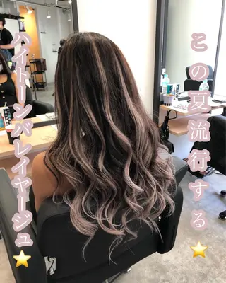 ロング カラー ヘアアレンジ 下妻 カラーエクステ難波のヘアスタイル