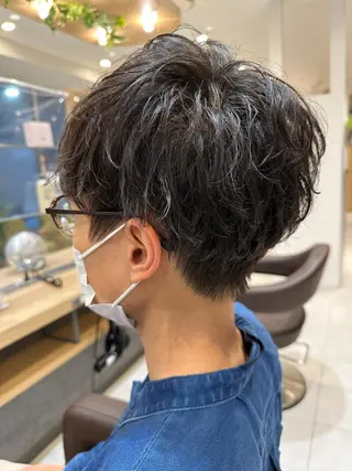 ミディアム パーマ メンズ 💈メンズ特化 美容師サキ💈のヘアスタイル