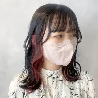 ミディアム カラー デザインカラー/パー マ🦖外岡咲希🦖のヘアスタイル