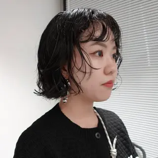 ショート パーマ ヘアアレンジ 🌐サトウ リョウ🌐のヘアスタイル