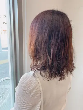 ミディアム カラー 白髪ぼかしハイライト 柳川拓哉のヘアスタイル