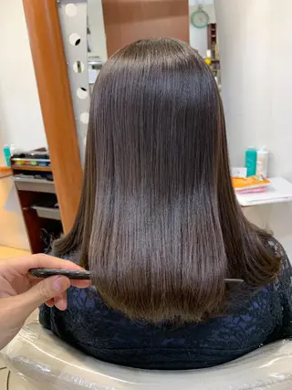 セミロング パーマ 縮毛矯正/髪質改善 /韓国風　山川春輝のヘアスタイル