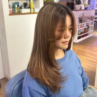 セミロング カラー 関野 大悟のヘアスタイル