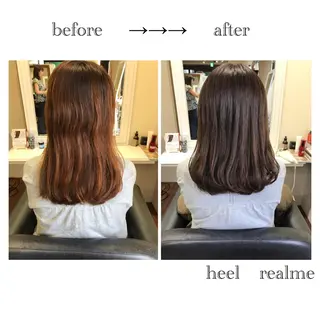 セミロング カラー パーマ 成松 勇治のヘアスタイル