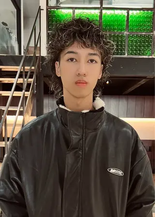 ミディアム パーマ メンズ DEAN所属・KEIGO/パーマ ハイトーン/DEANのヘアスタイル