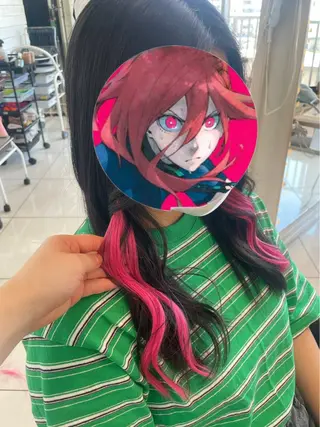 セミロング 韓国カラー／エクステ 松戸梨杏のヘアスタイル