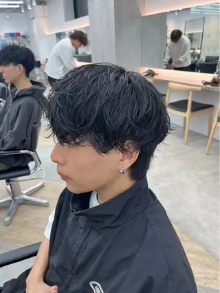 ショート カラー パーマ メンズ キッズ 栄💗レイヤーカット ｜韓国風｜haruのヘアスタイル