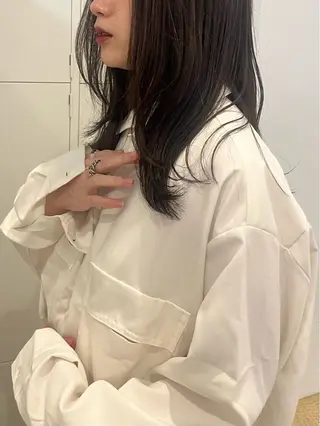 セミロング フクシママユ / 柔らかカラーのヘアスタイル