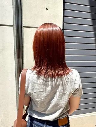 ミディアム カラー パーマ/カラーモデル ななほのヘアスタイル