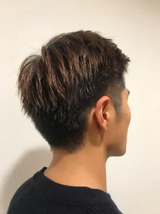 メンズ 暖色カラー🍊 ボブ🌿顔周りcutのヘアスタイル