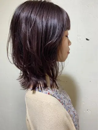 ミディアム カラー パーマ美容師 hanaのヘアスタイル