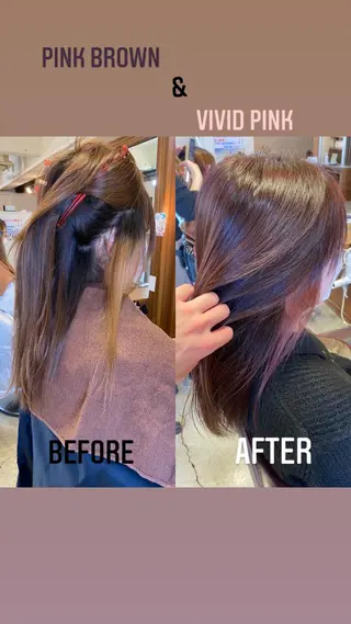 ロング カラー ヘアアレンジ アイブロウ SALOWIN京都河原町Suite店所属・外国人風レイヤー/ ハイトーンSHUのヘアスタイル